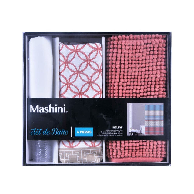 Set de Baño 4 Piezas naranjo mashini