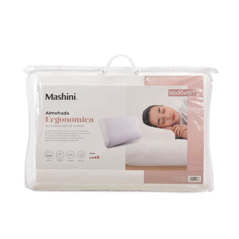 Almohada Memory Foam Contour 50x30 cm Blanca