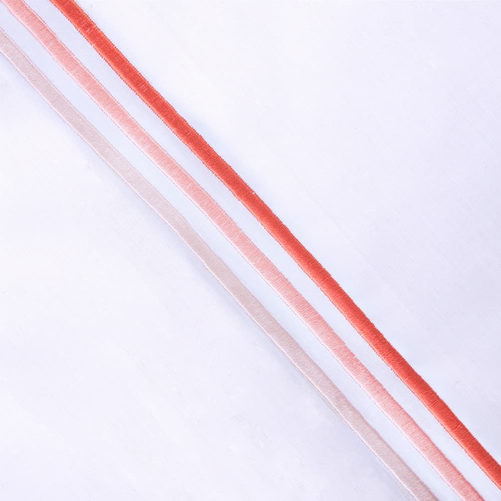 Sábana Bordada 144 Hilos 2 Plazas Line Terracota