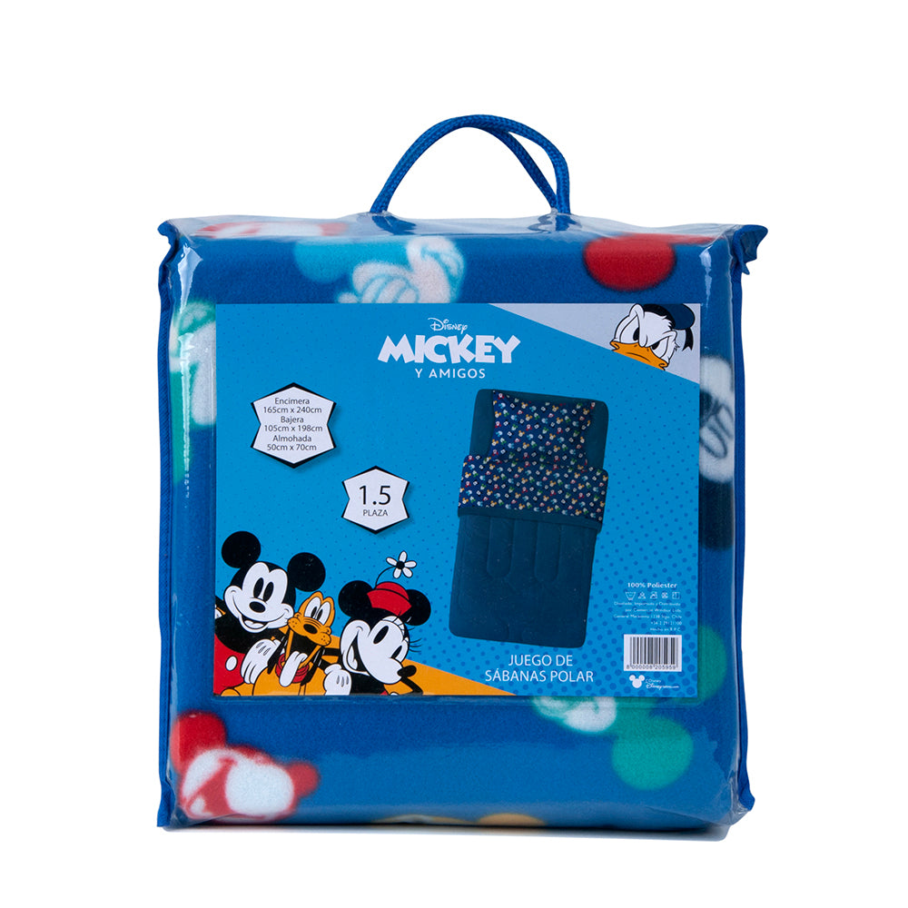 Sábana 1.5 Plazas Polar Estampado Mickey Colores | Mashini