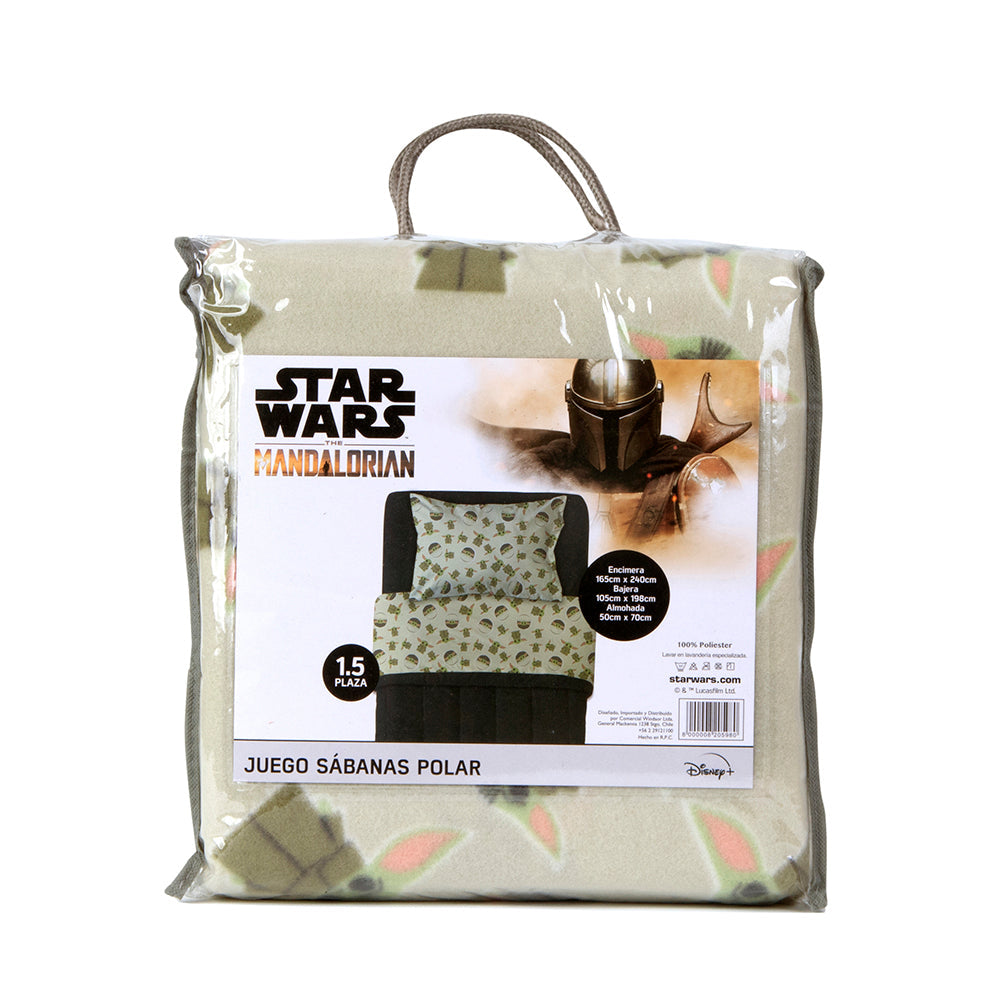 Sábana 1.5 Plazas Polar Estampado Star Wars Mandalorian | Mashini