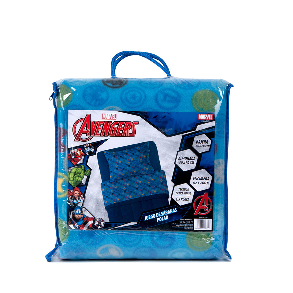 Sábana 1.5 Plazas Polar Estampado Avengers Iconos | Mashini