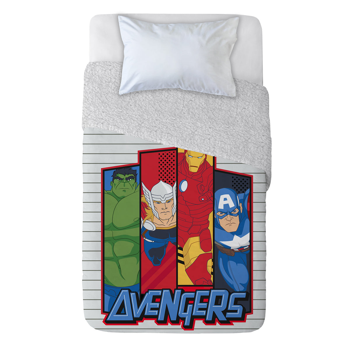 Frazada Polar Sherpa 150x200 cm Avengers Team