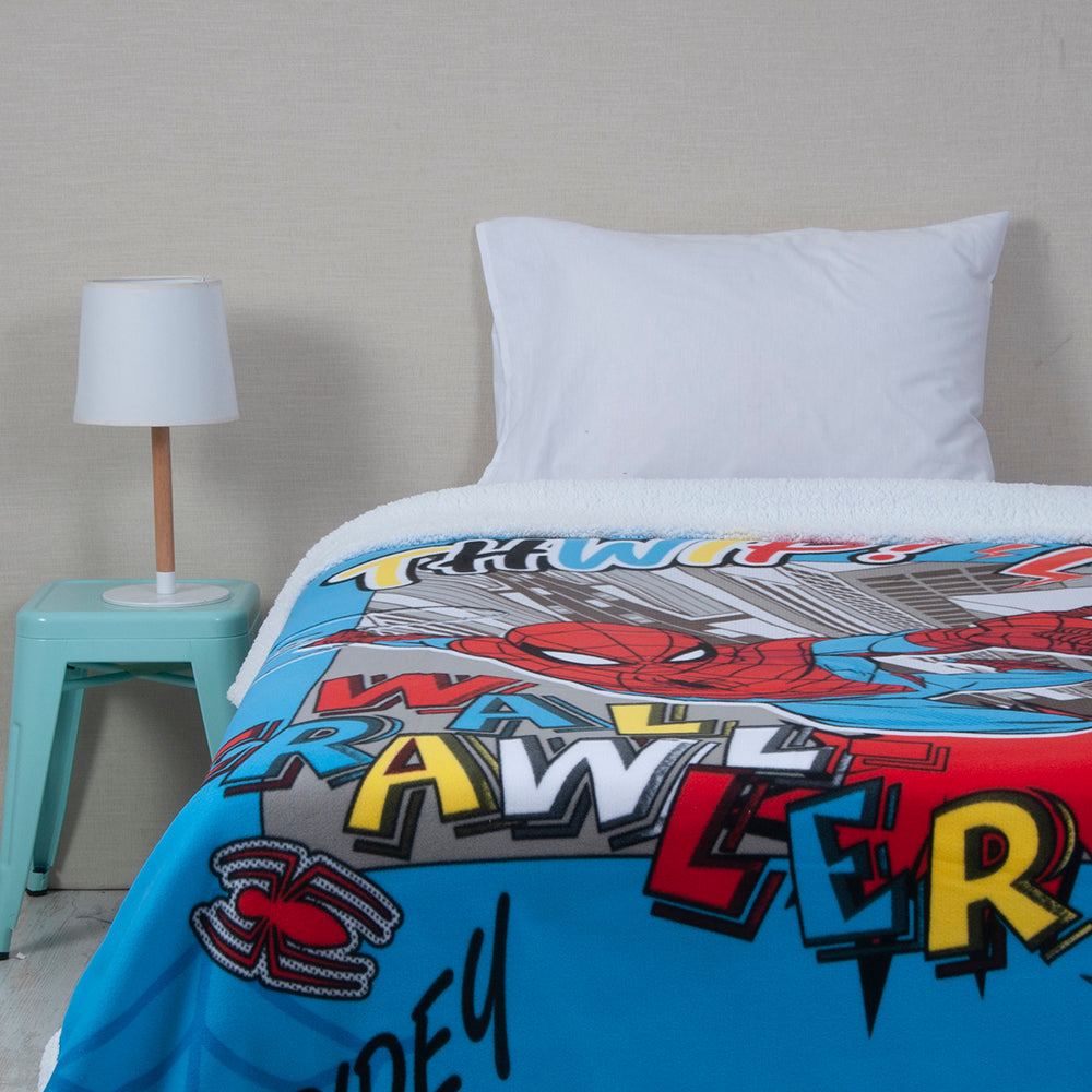 Frazada Polar Sherpa 150x200 Spiderman Wall | Mashini