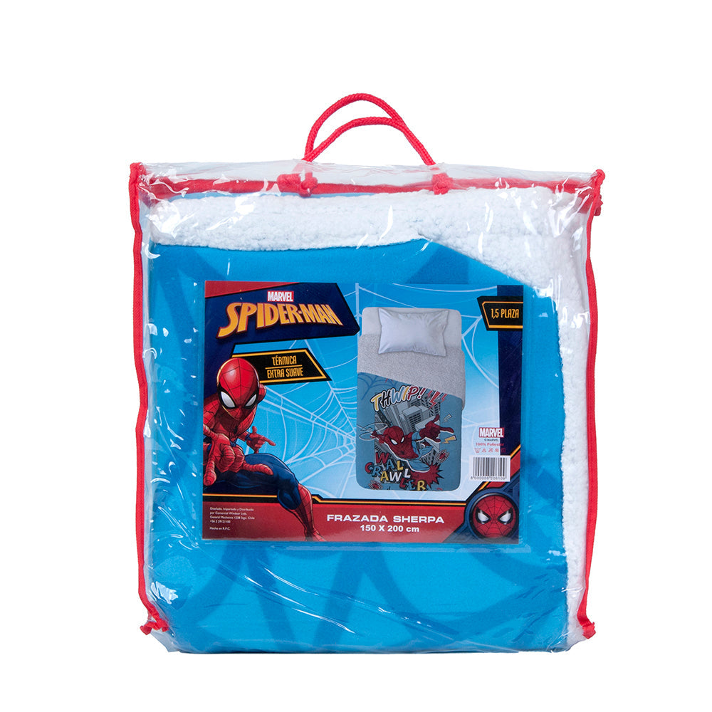 Frazada Polar Sherpa 150x200 Spiderman Wall | Mashini