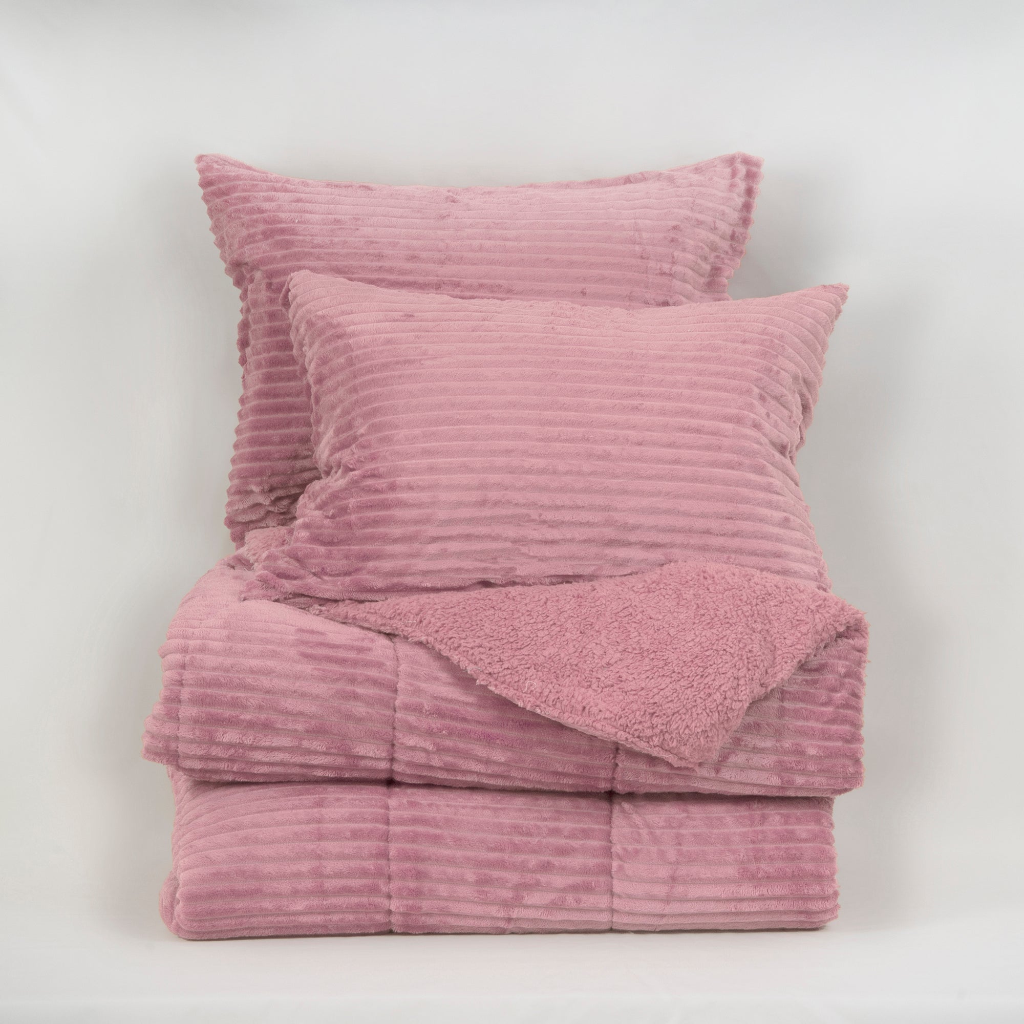 Plumón Super King Corduroy Coral Sherpa Rosado | Mashini