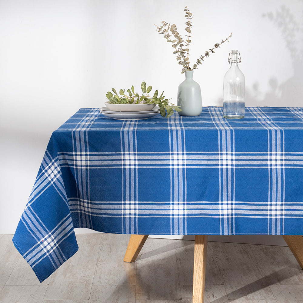 Mantel Tartan 150x210 cms Rectangular Azul