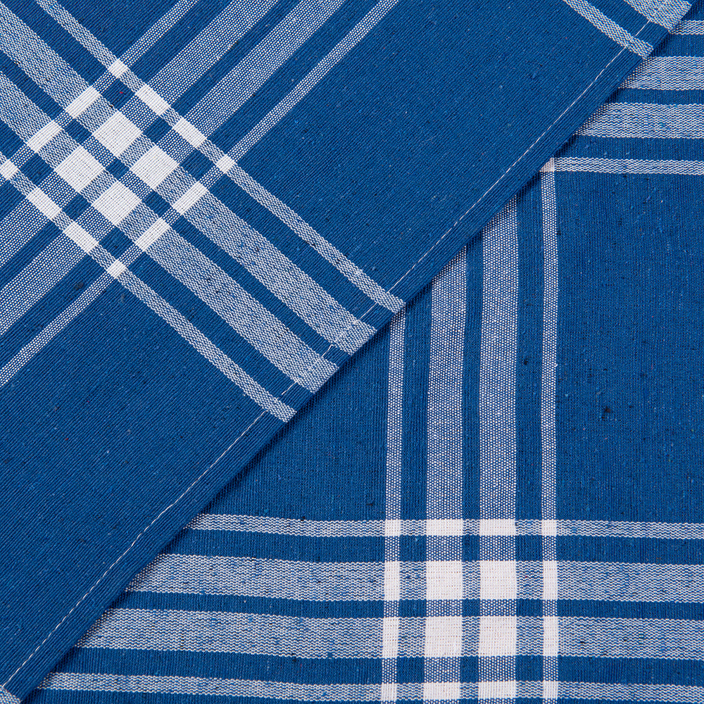 Mantel Tartan 180 cms Redondo Azul