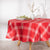 Mantel Tartan 180 cms Redondo Rojo