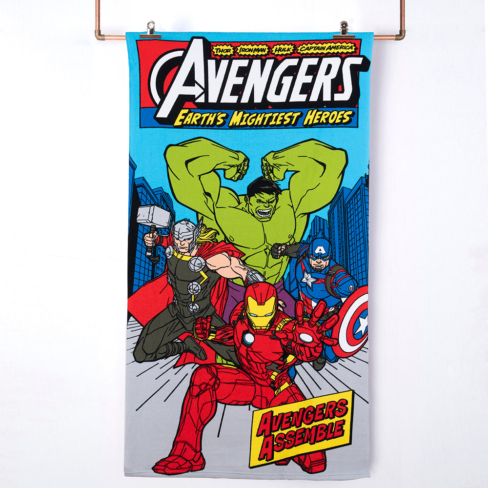 Toalla Playa con Bolso Avengers Cartoon