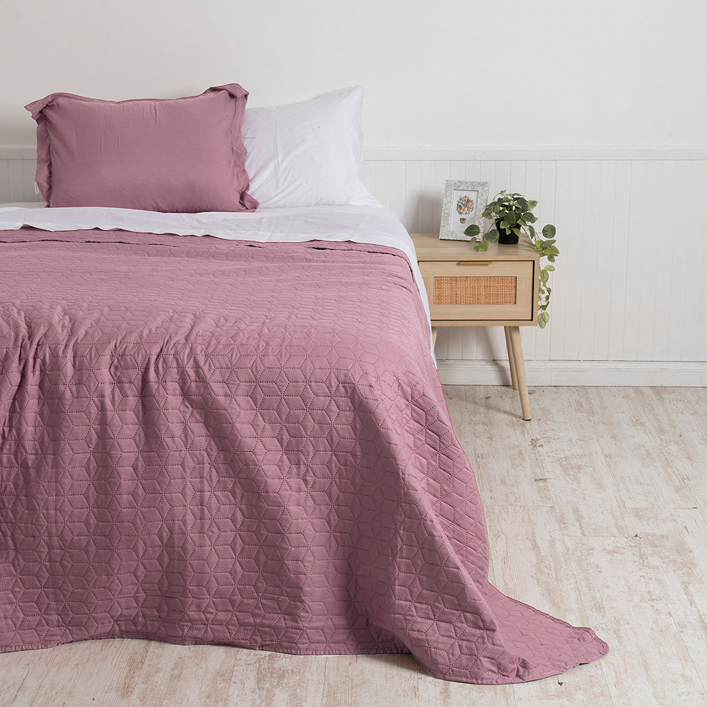 Quilt 1.5 Plazas Madrid Rosado