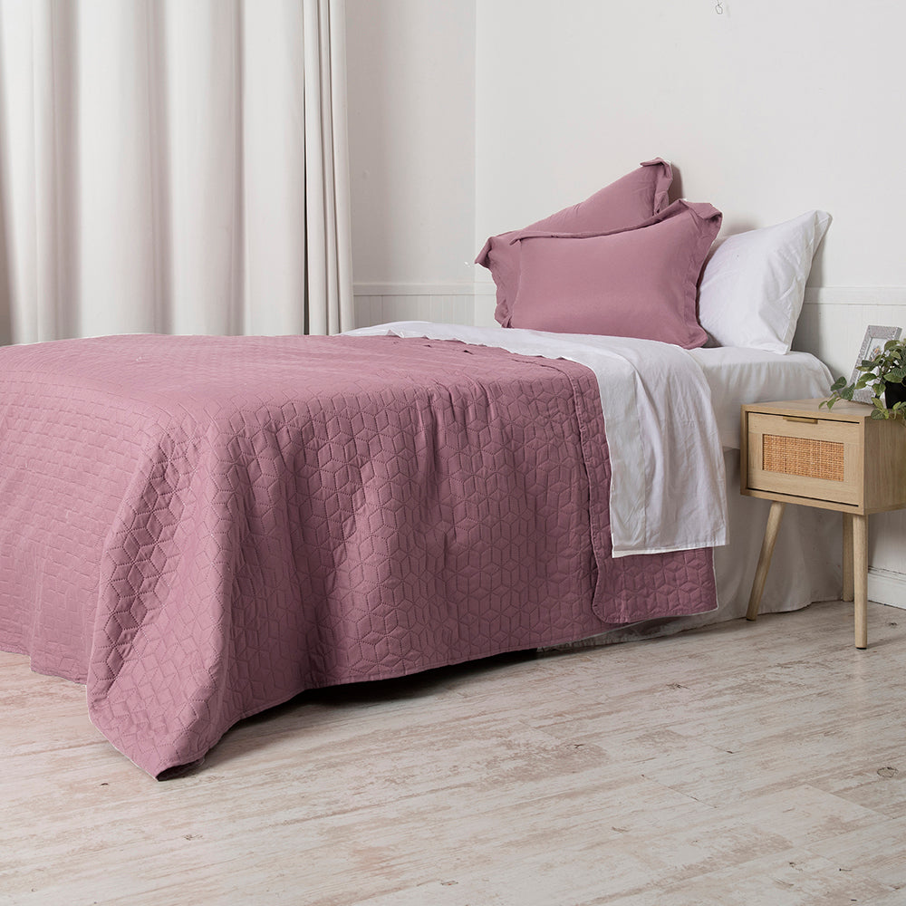 Quilt 1.5 Plazas Madrid Rosado