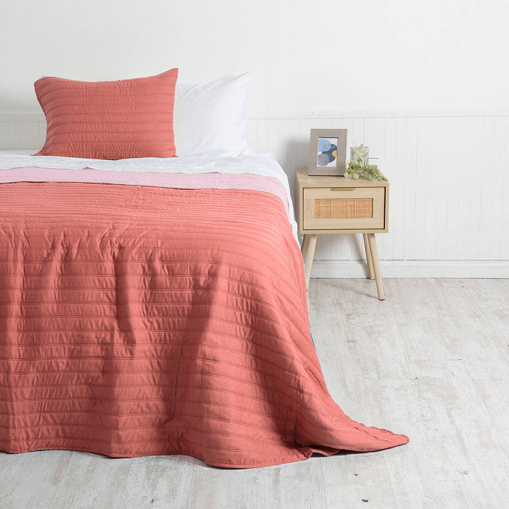 Quilt 1.5 Plazas Toledo Terra - Rosado