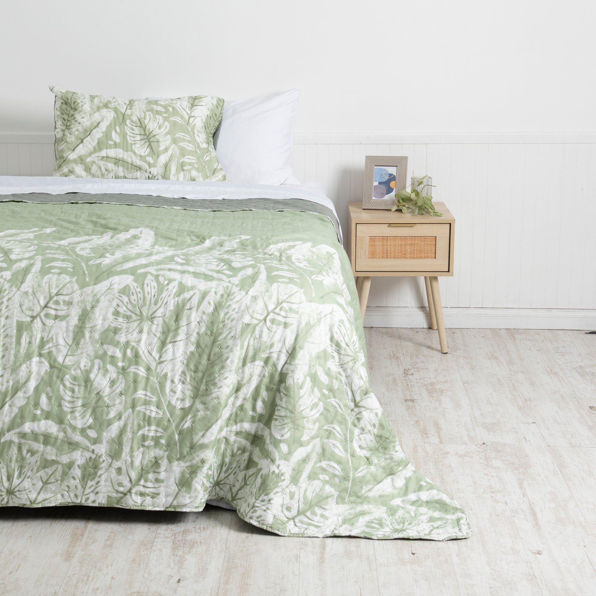 Quilt 1.5 Plazas Toledo Estampado Leaves