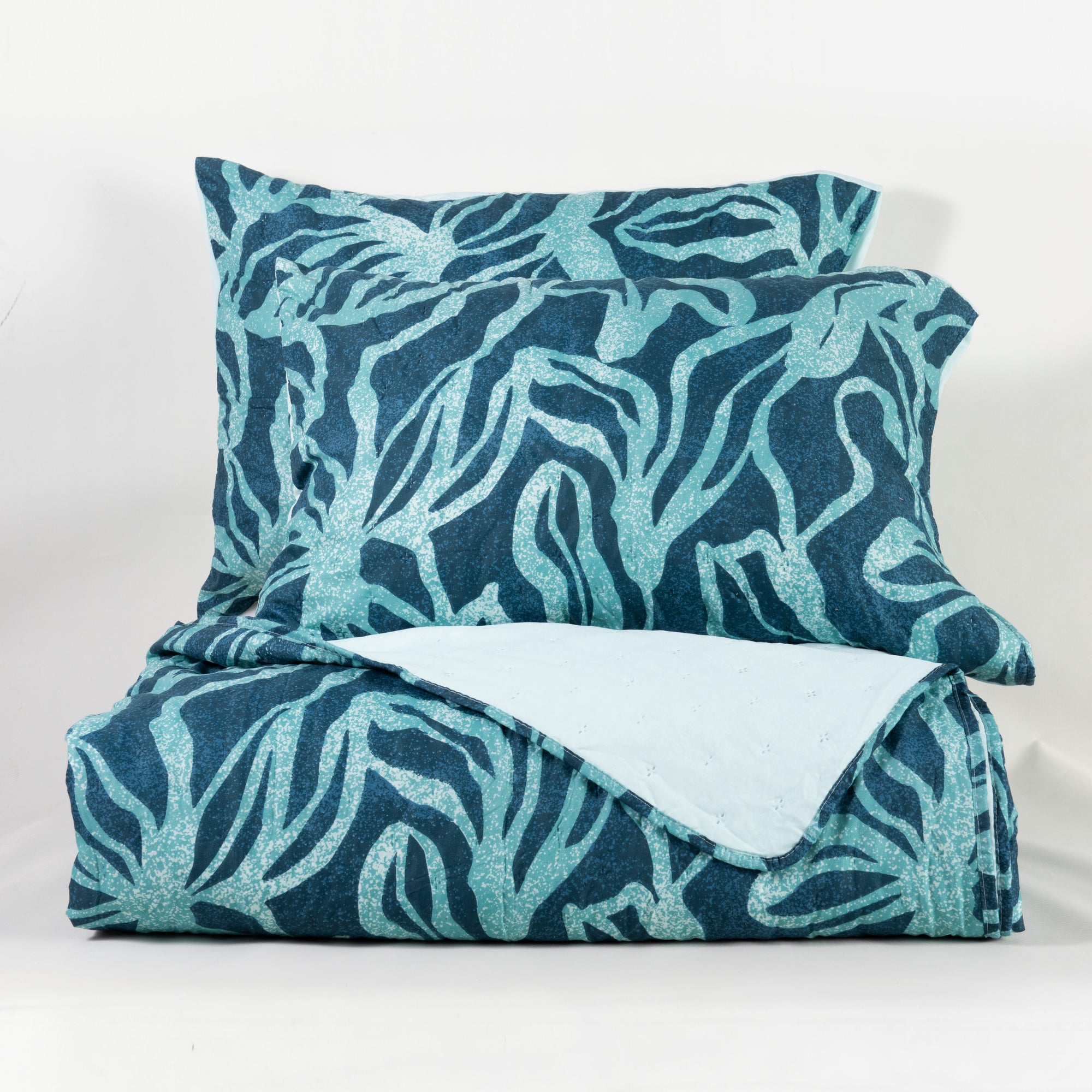 Quilt 1.5 Plazas Toledo Estampado Aqua