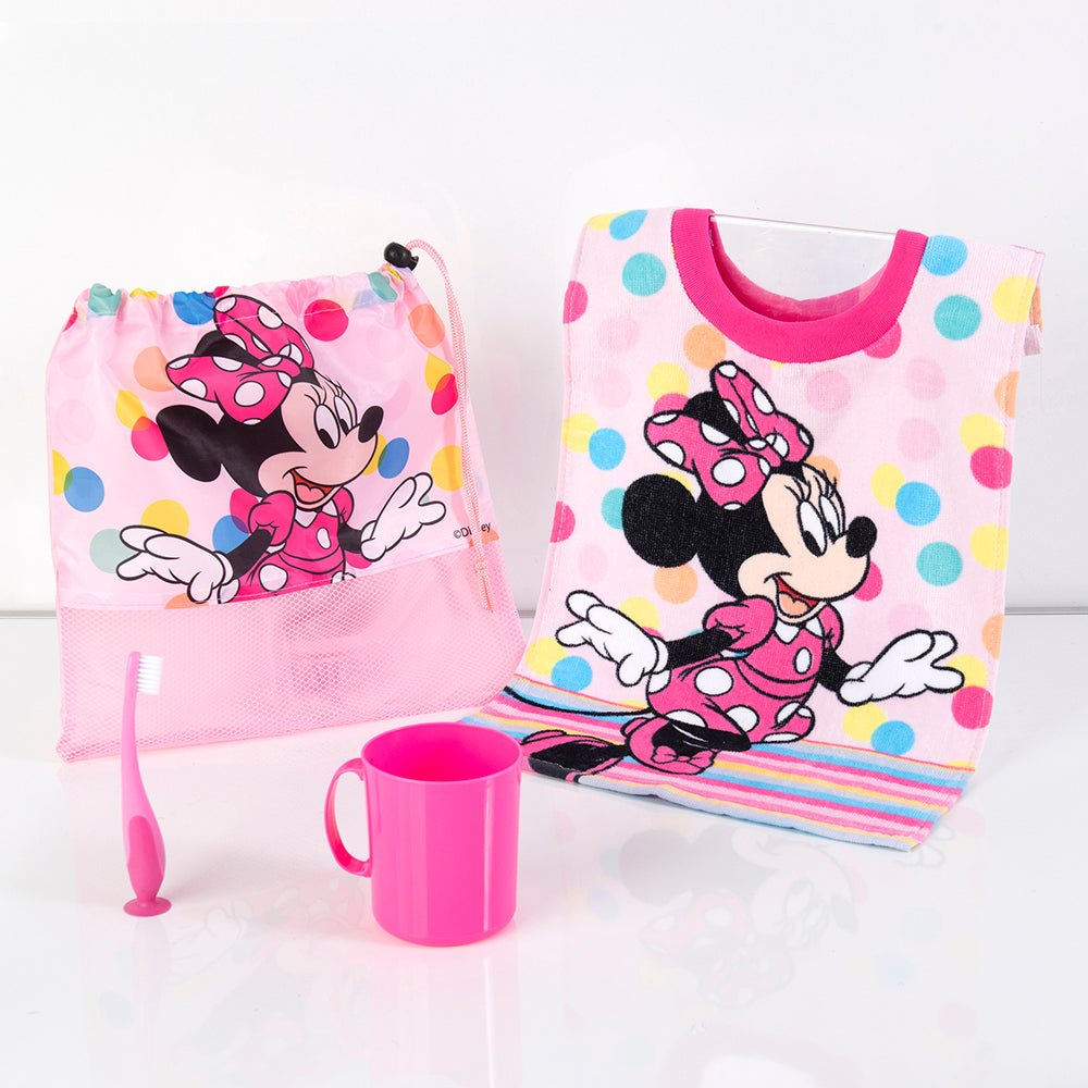 Set Toalla, Cepillo, Taza y Bolso Mickey Minnie Fiest