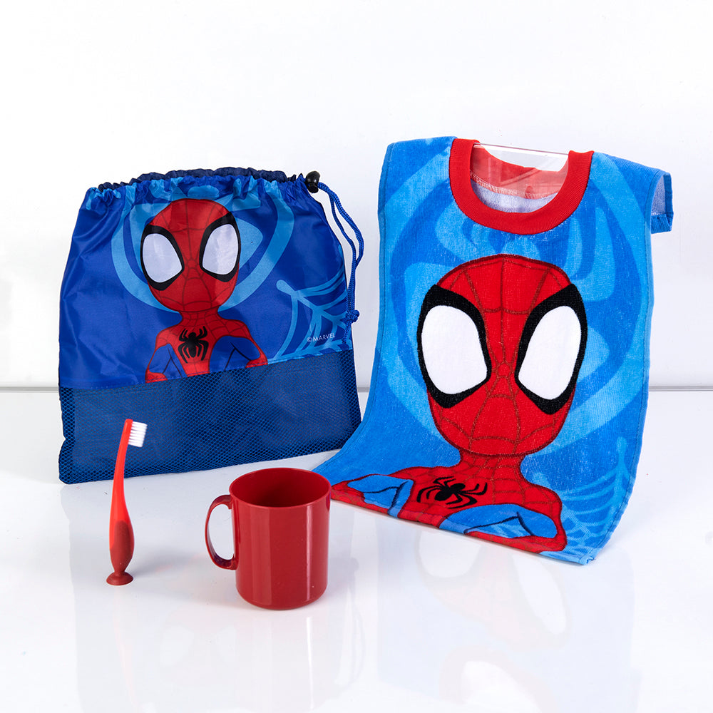 Set Toalla, Cepillo, Taza y Bolso Spidey Poder