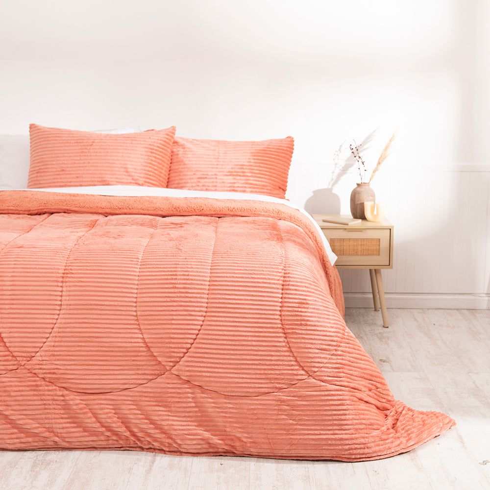 Mashini Plumones coral Invierno 2 Plazas Cama alta calidad diseño exclusivo