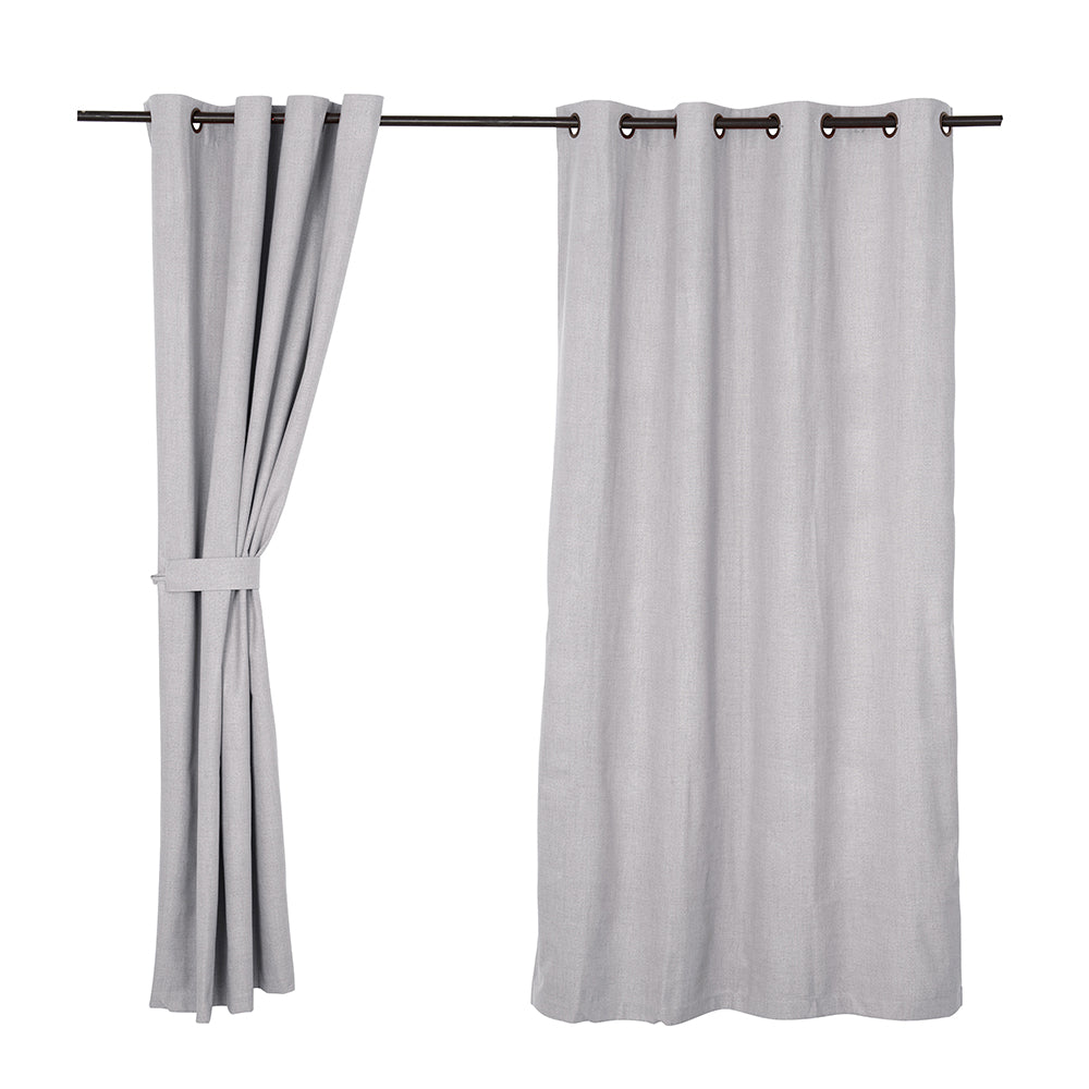 Set Cortinas Blackout Argolla Urbana Gris Claro