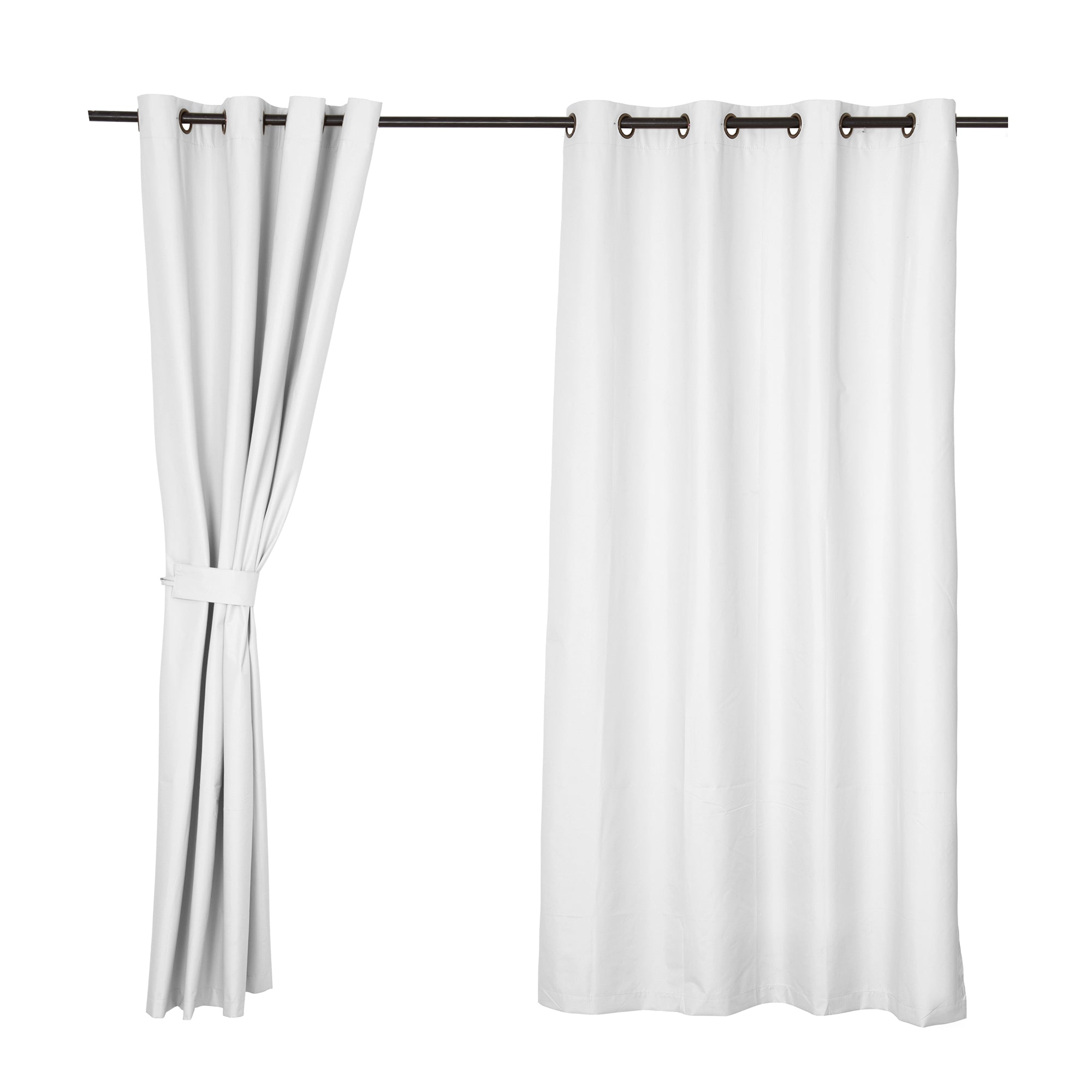 Set Cortinas Blackout Argolla Selecta Blanco