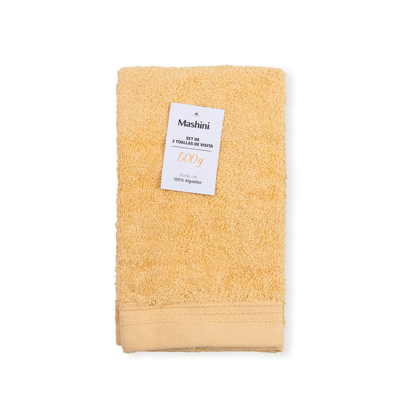 Set 2 Toallas 500 grs 30x50cm Amarillo