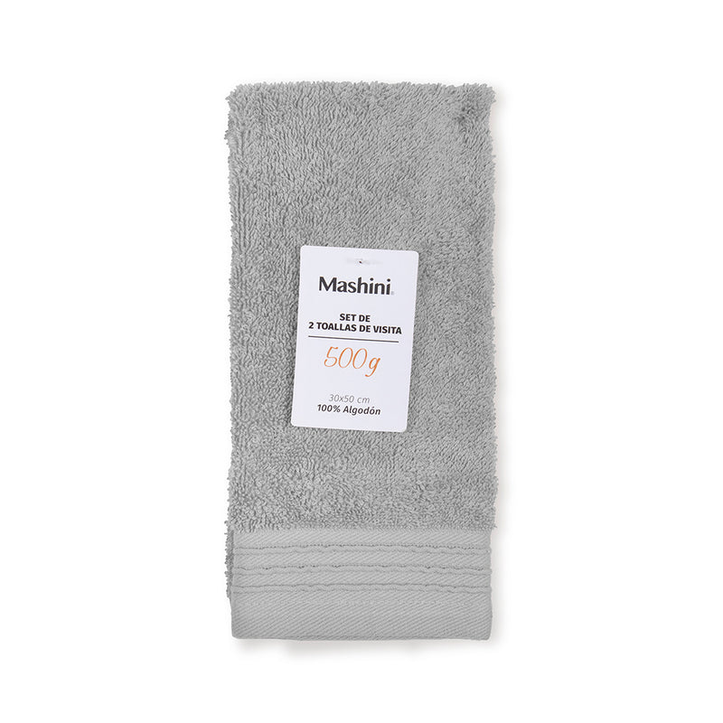 Set 2 Toallas 500 grs 30x50cm Gris
