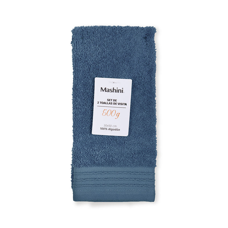 Set 2 Toallas 500 grs 30x50cm Azul