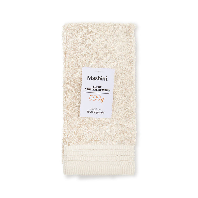 Set 2 Toallas 500 grs 30x50cm Crudo