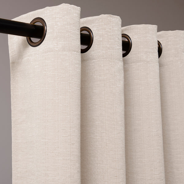 Set Cortinas Jacquard Argolla Valdivia Crudo