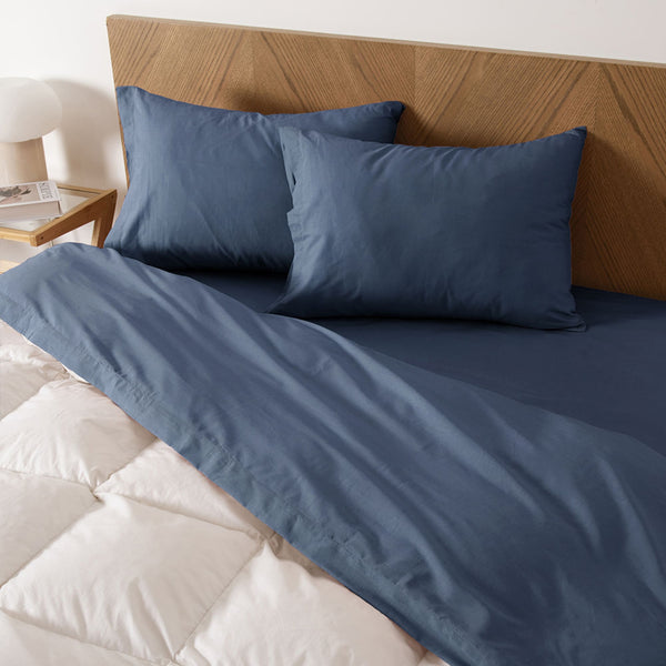 Sábana Super King Percale 250 Hilos Azul