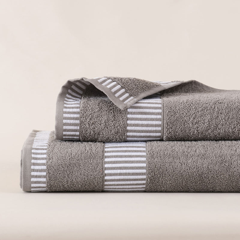 Set 2 Toallas Egyptia 460 grs 70x140/45x90 cm Gris