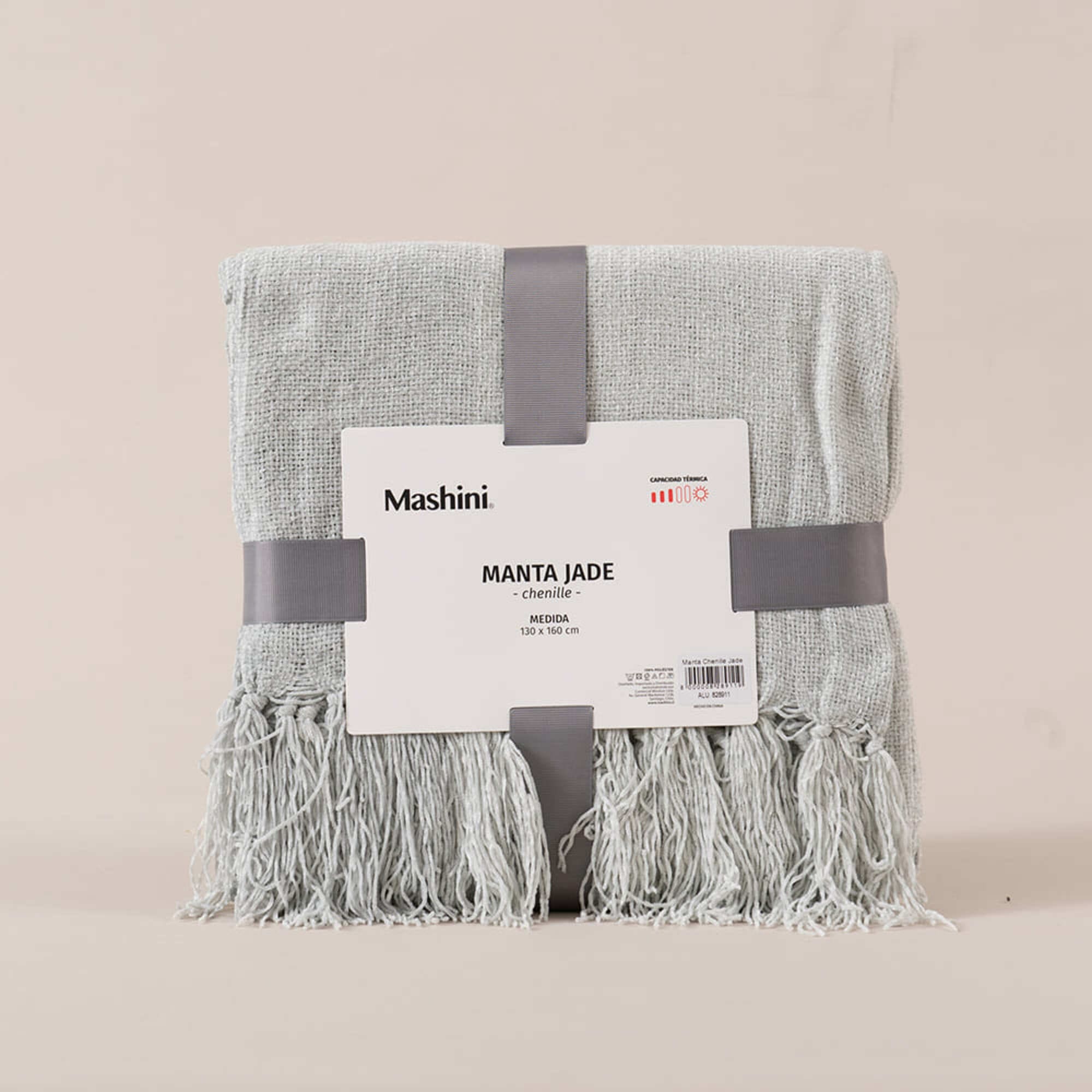 Manta Chenille Jade 130x160 cm Gris| Mashini – Mashini Chile