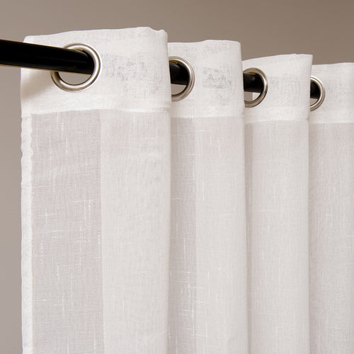 Set Cortinas Velo Lino Argolla 140x220 cm Blanca