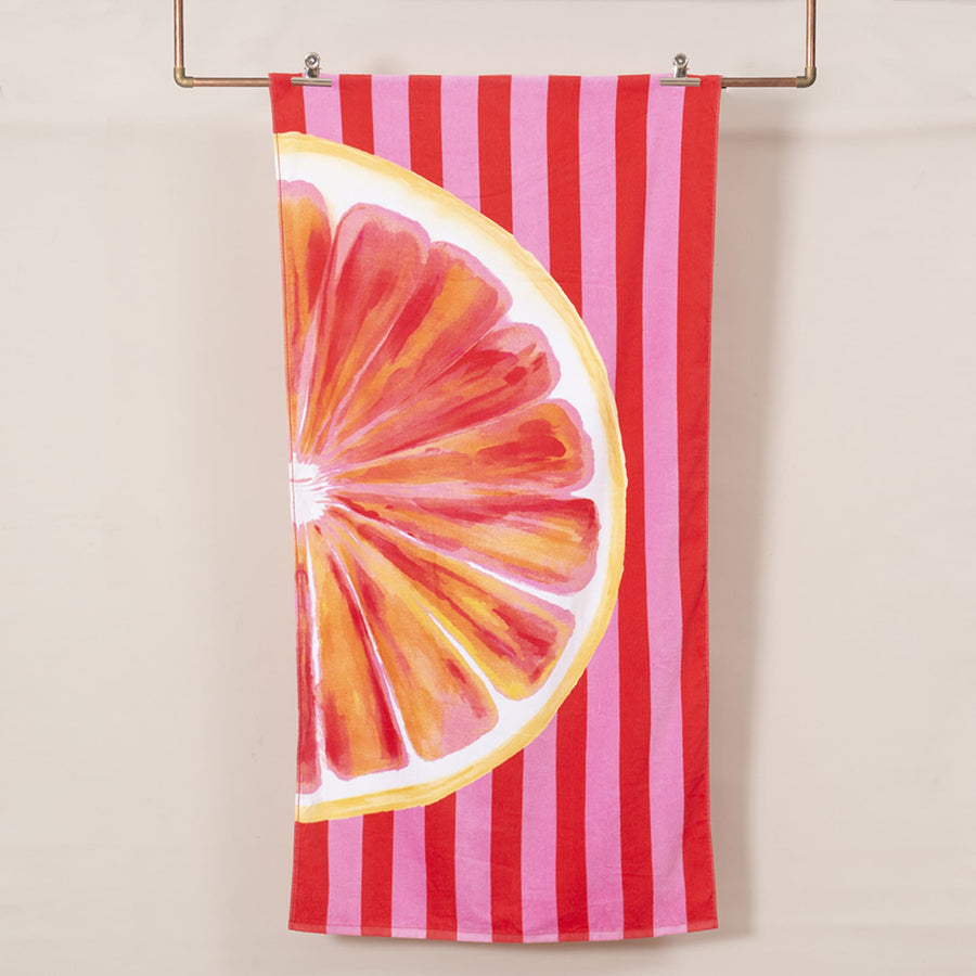 Toalla Playa Algodón con Bolso 70x150 cm Naranja