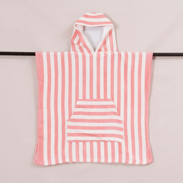 Poncho Playa Infantil 60x60 cm Lineas Rosa