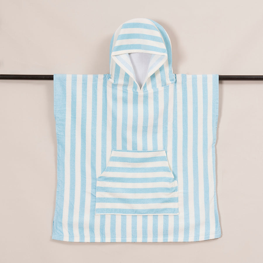 Poncho Playa Infantil 60x60 cm Celeste