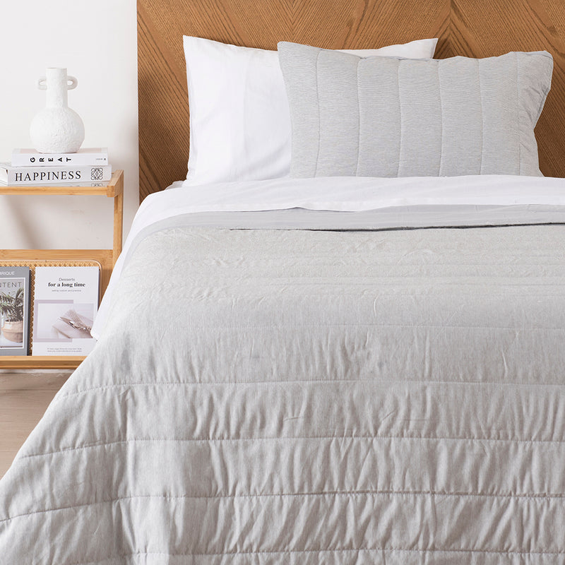 Quilt 1.5 Plazas Marbella Gris