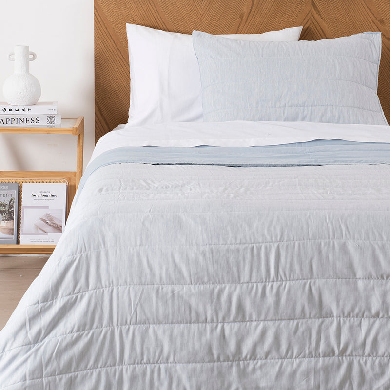 Quilt 1.5 Plazas Marbella Azul