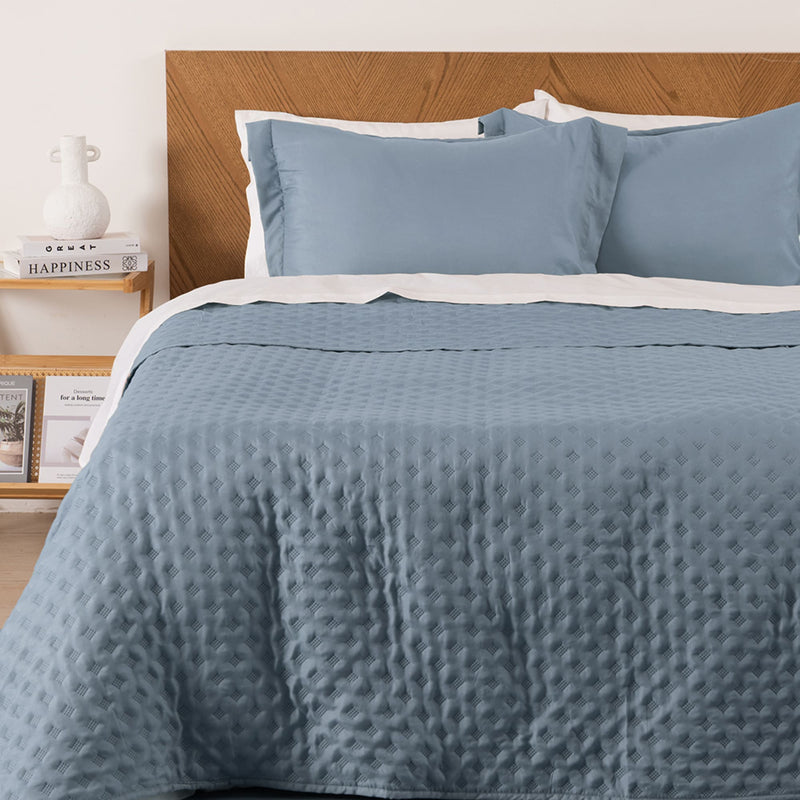 Quilt 2 Plazas Madrid Azul