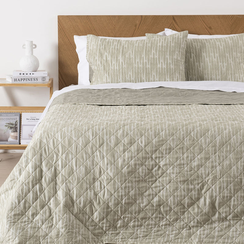 Quilt 2 Plazas Cosido Estampado Huella