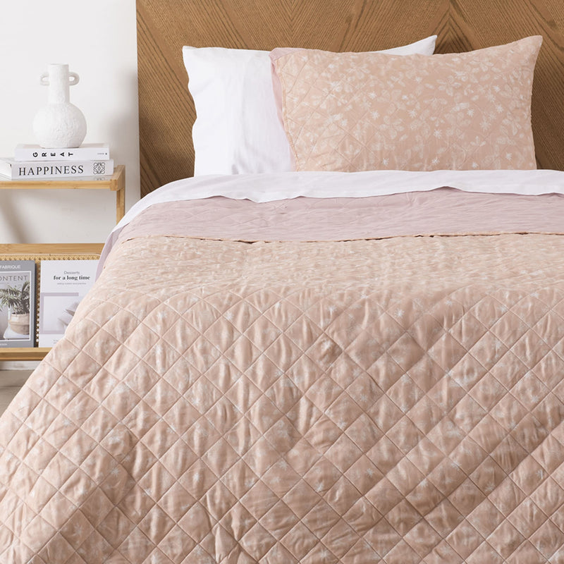 Quilt 1.5 Plazas Cosido Estampado Florencia