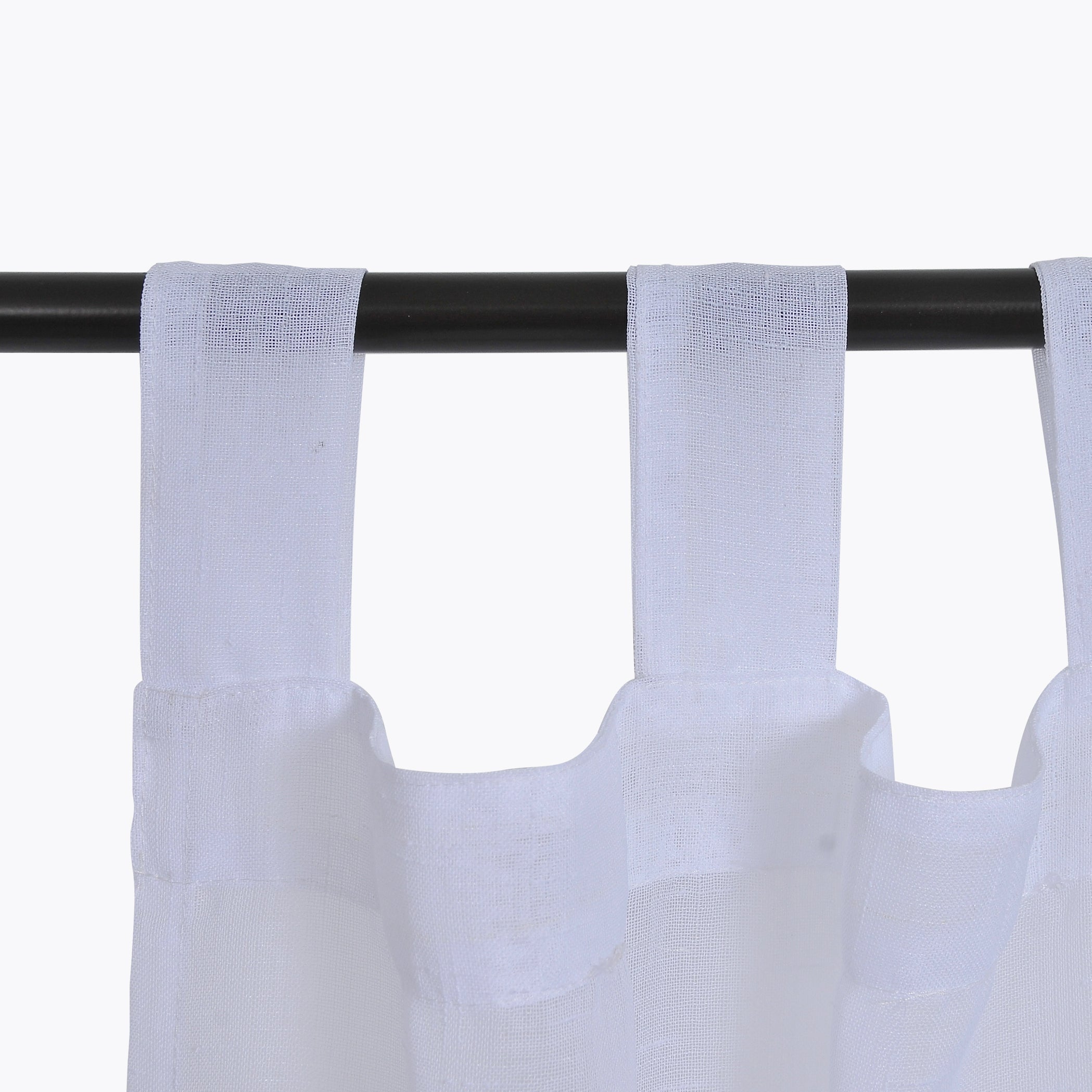 Set Cortinas Velo Lino Presilla Blanca mashini