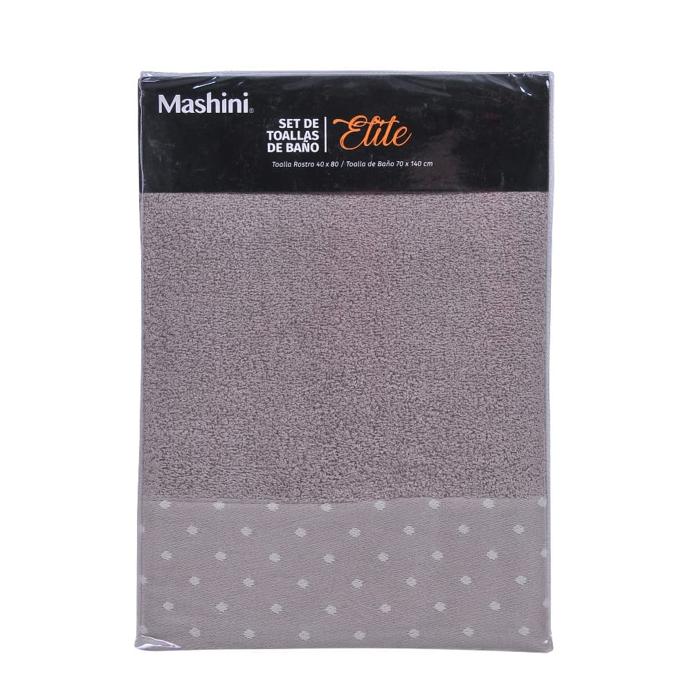 Set 2 toallas Elite 450 grs Taupe | Mashini