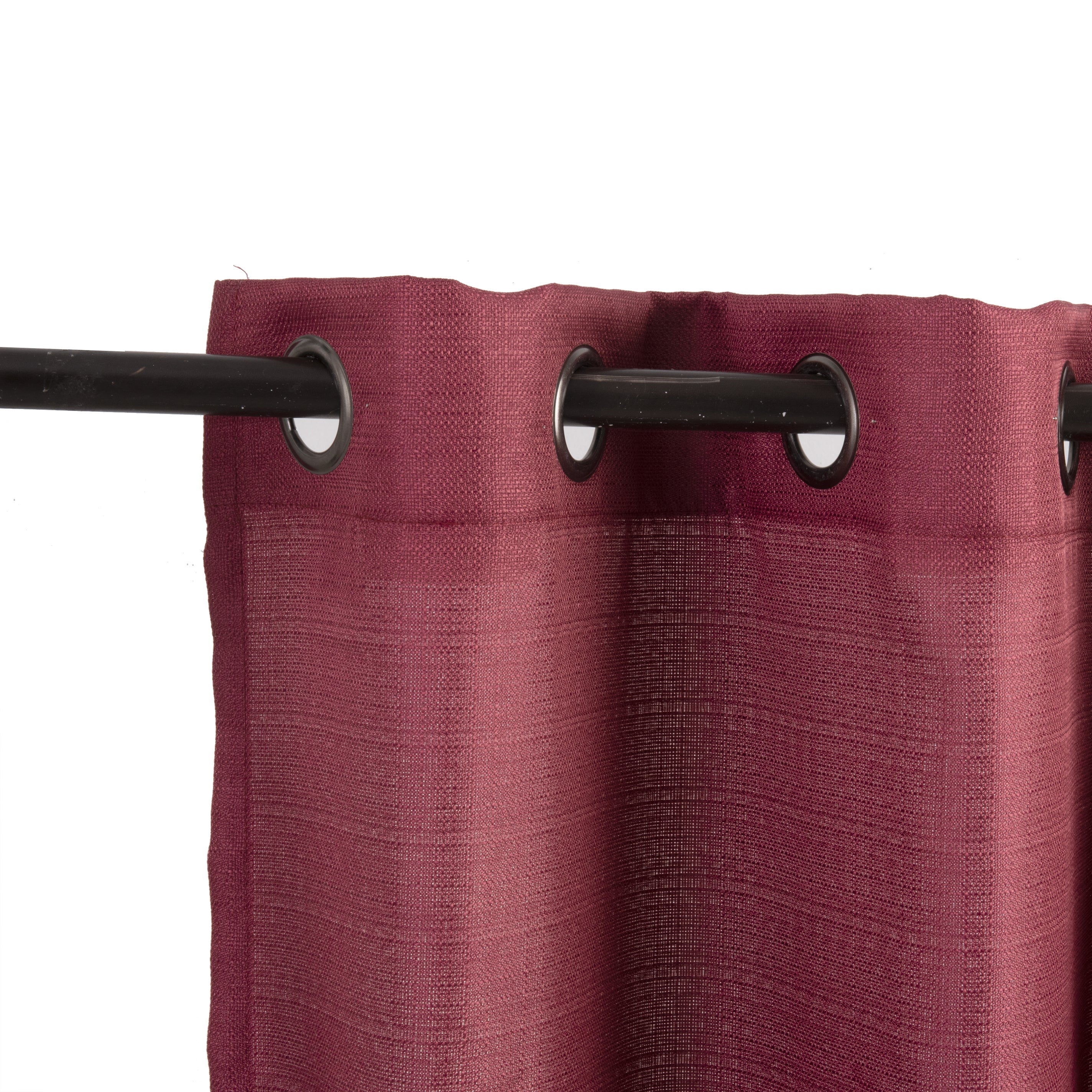 Set Cortina Rústica 8 Piezas Argolla Burdeo